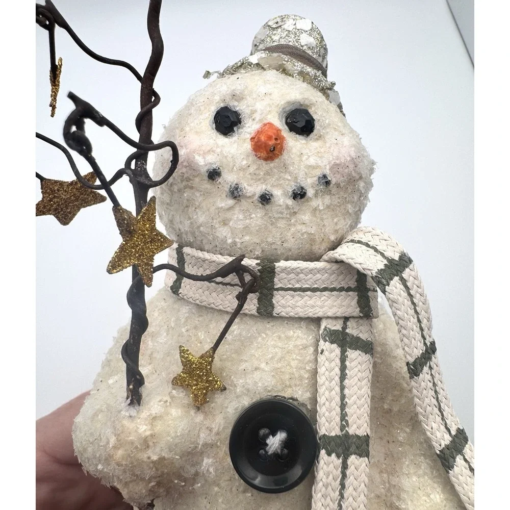 Katherine's‎ Collection Snowman Figure Glitter Stars Scarf Christmas Decor 7.5